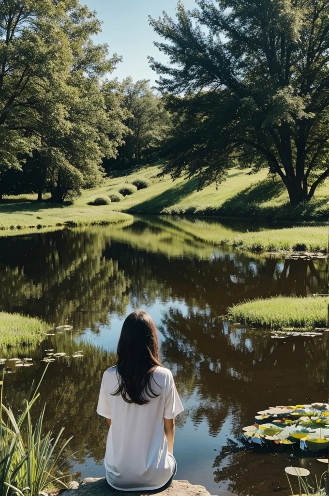 Girl near the pond