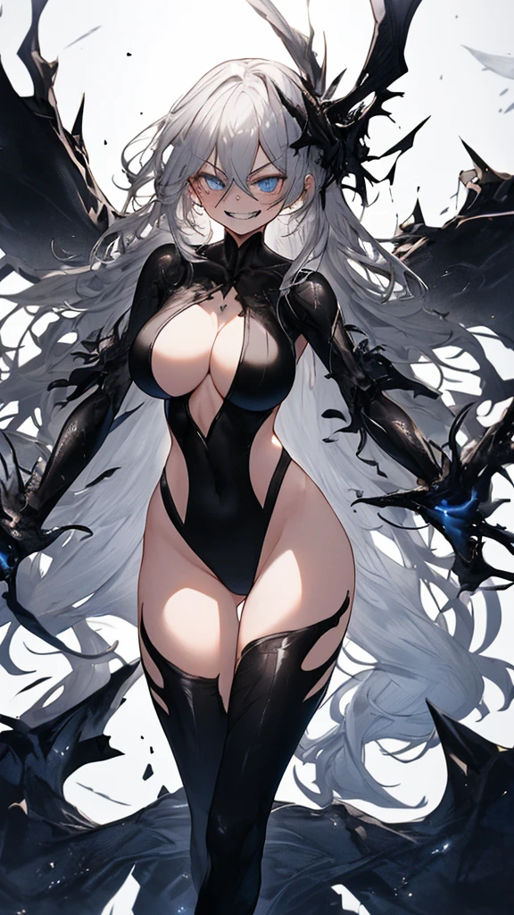 masterpiece, Highest quality, Observe the audience, length Hair, Fresh, (Wavy Hair:0.7),
White Theme, ((((Grey Ruins,)))),Human whole body,naked,Front view,Side view,Top View,blue eyes,Bright Eyes,length, Pure white straight hair、軽いsmile,Ultra-high resolution,Accurate,Very detailed,Awards,Attention to detail,Highest quality,8K、全naked、Doomsday of the World、Black Dragon、Sexy beauty、Big Breasts、Very detailedな顔、dance、(((anger,smile)))、(Sexy high leg swimsuit)、(Top View、Panoramic View)、Venom Suit