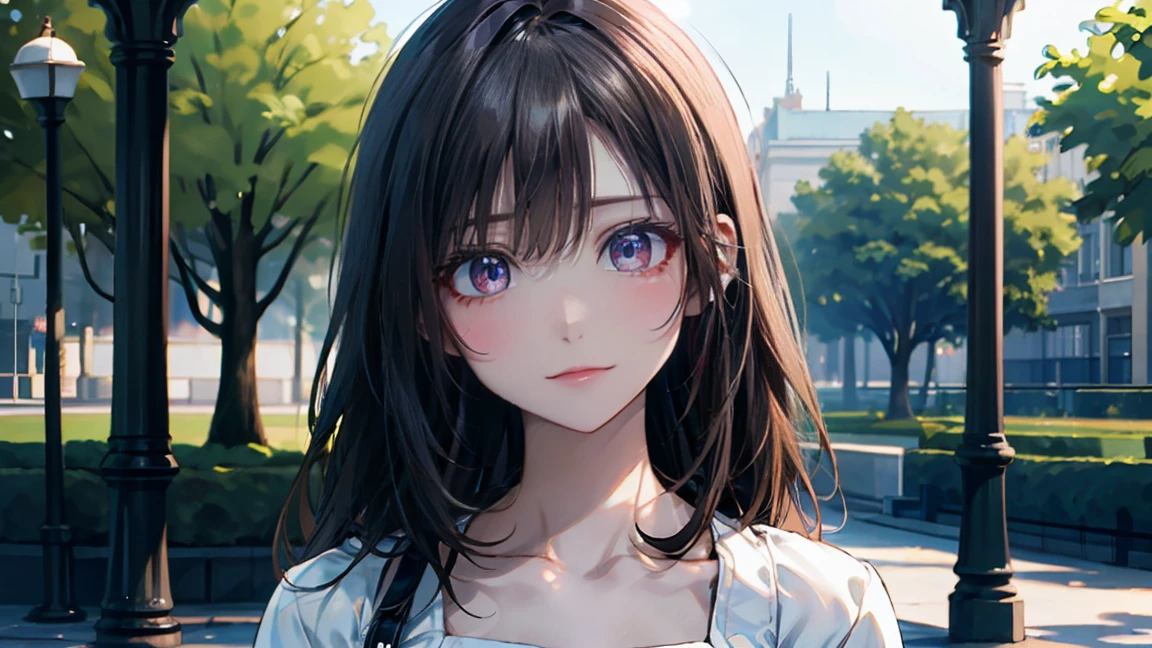 24歳の超reality的な女の子, White dress,Wearing a jacket, Instagram Snapchat ,Influencer,Highest quality, masterpiece, High resolution, 8K, (reality的な: 1.4), Ultra High resolution, 1 girl, Super detailed, 超reality的な, Detailed CG illustrations, Official Art, Cinematic Light, reality, Young beautiful girl, (Starts with: 1.3), With confidence, 超reality的な, 8K, 4K,In the park in early summer,A neat feeling,