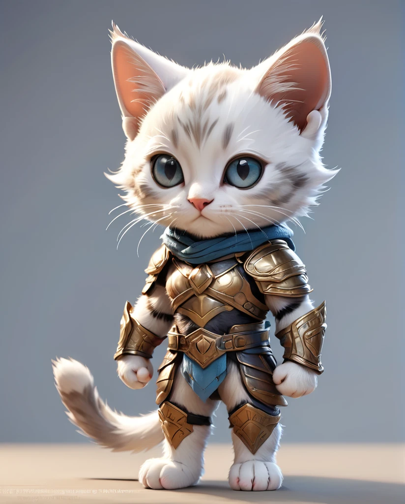 Kitten Warrior　2　high detail　Full Body Shot　Looking this way