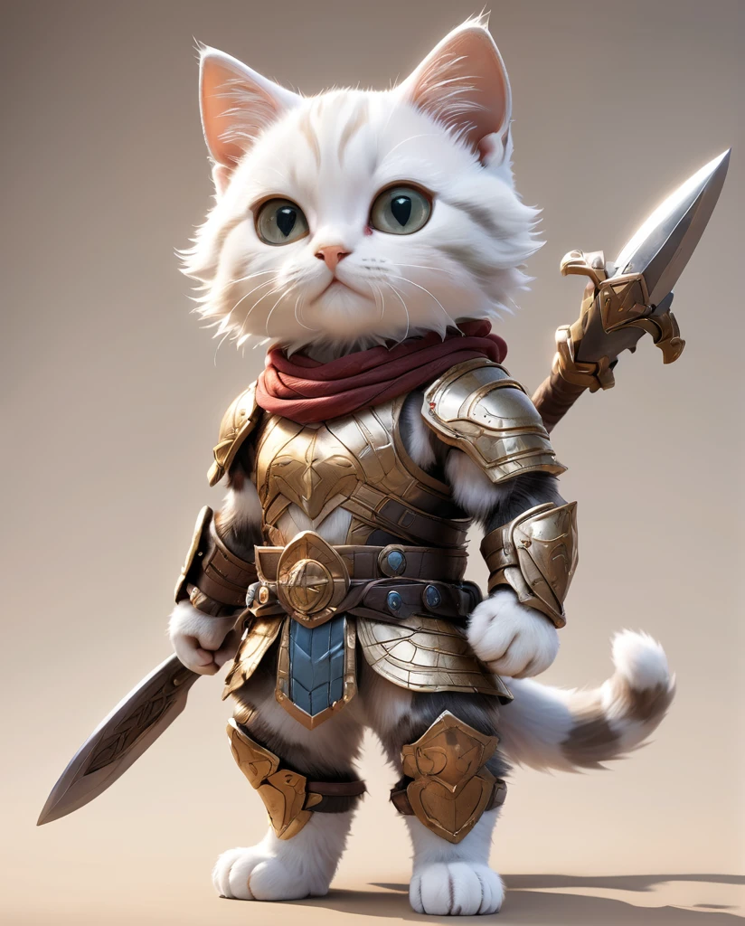 Kitten Warrior 2 high detail Full Body Shot Looking this way Amesho
