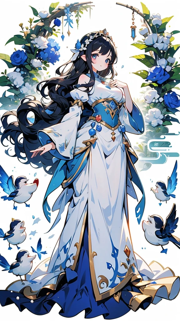 《snow white and the seven dwarfss》,Princess in a gorgeous dress,Princess in a gorgeous dress身边有七个可爱的小矮人,Gorgeous princess girl with some cute dwarfs around her,There are seven cute little boys around the cute girl