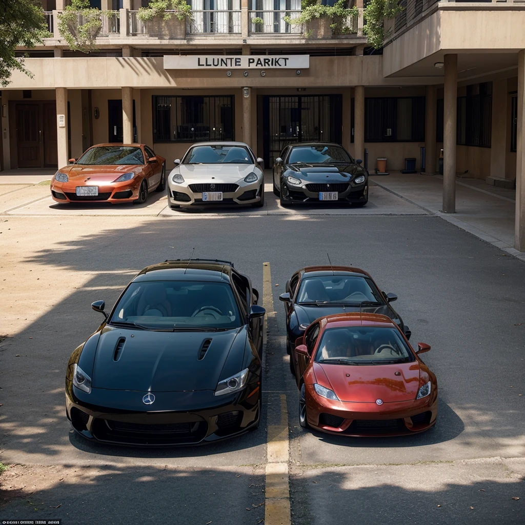 clearing! Here is a description of the image as per the details provided:
"A color photograph showing several cars of different makes parked in a courtyard. In detail of one of the cars, there is a sticker or sign with the inscription 'JEFFSON MULTIMARCAS', written with two F's. Em primeiro plano, an official document or certificate with a visible seal, representing the authenticity or formalization of something related to vehicles. The image conveys a sense of organization and formality, ideal for a WhatsApp group focused on automotive or commercial topics."