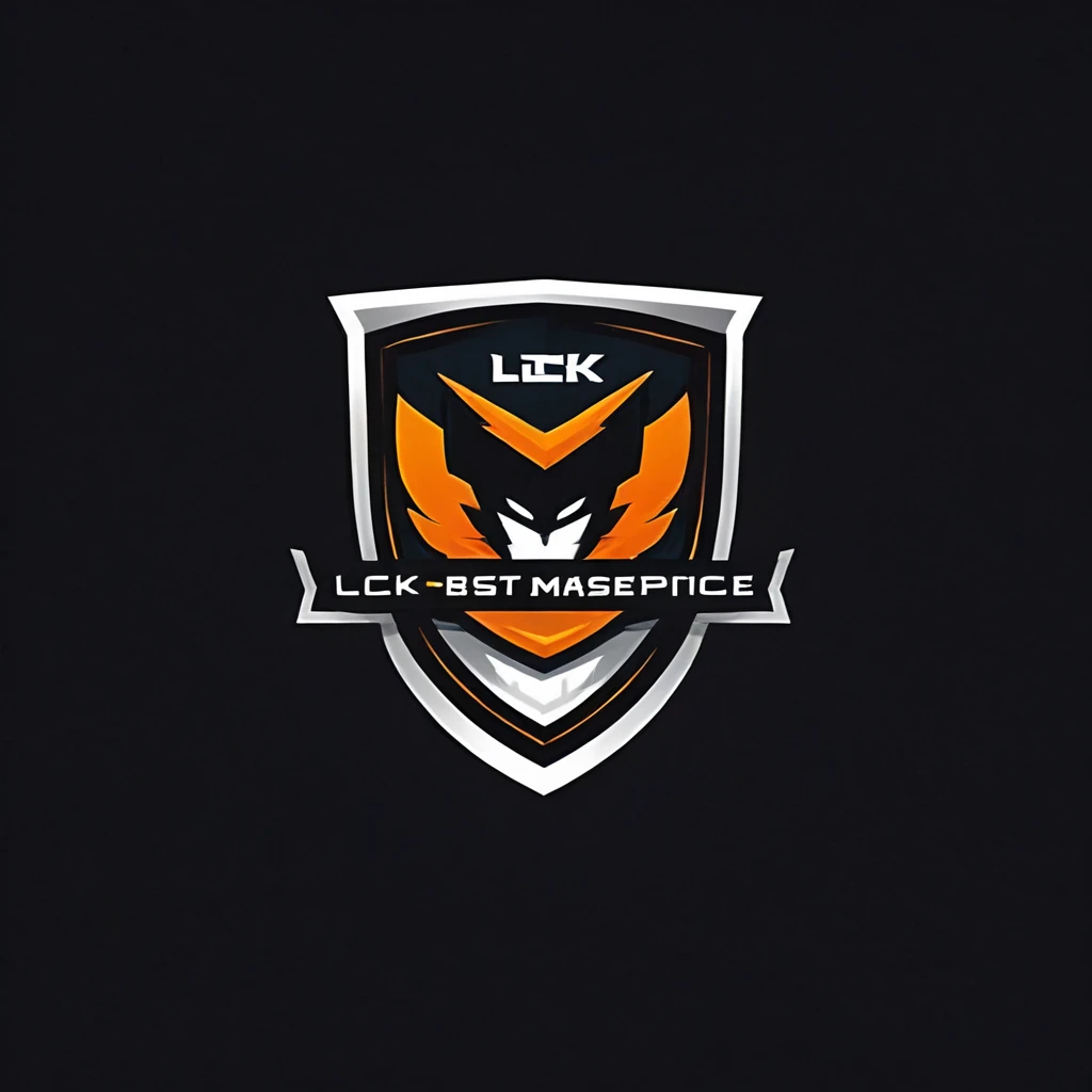 logomkrdsxl,an  edgy logo ,  vector, text "LCK",  best quality, masterpiece, brand, dark background, 