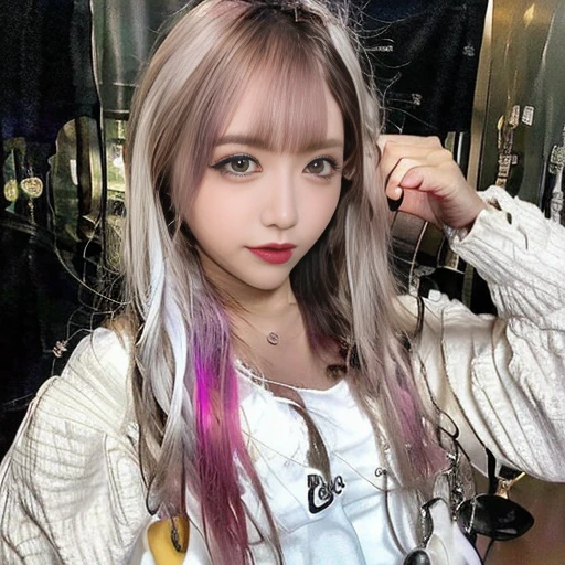 best quality,8k,highres, raw photo, masterpiece, ultra-detailed, realistic, photo realistic, HDR,UHD, professional lighting, sharp focus, physically-based rendering, extreme detail description, colorful, 8k cityscape background, outdoor, ((full body)), blond hair, ((1 Japanese female)), (small breast:1.4), blue eyes, tight fit white dress, sandal, necklace, earing,