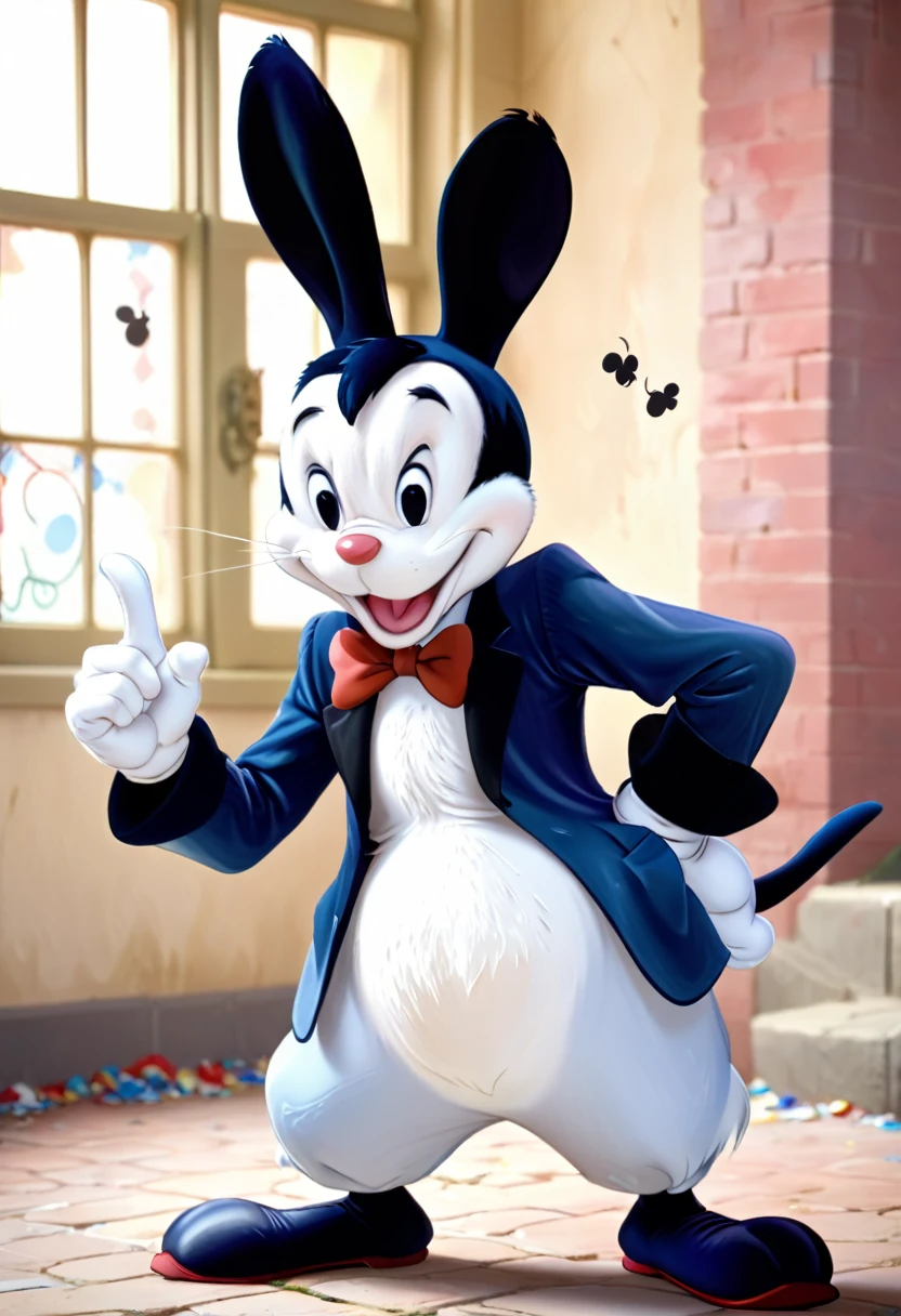 I want you to make Oswald the lucky Disney rabbit, who's fighting with mickey mouse, epic mickey 