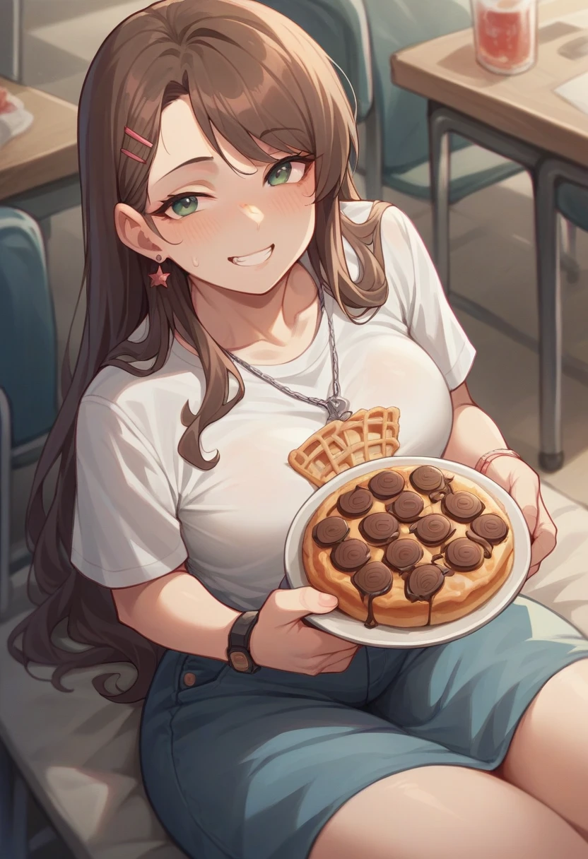 Waffle con fresa y chocolate