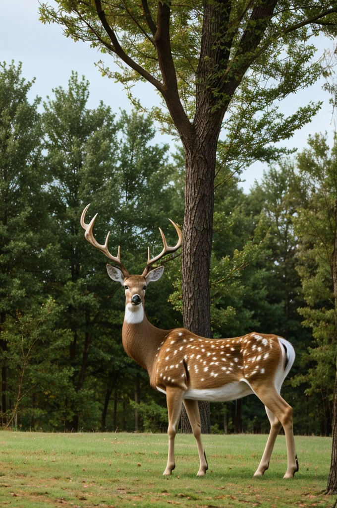 Fairytale deer with a tree on its antlers
