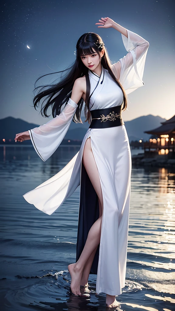 (vibrant, dramatic,sharp focus, 8k),(RAW photo, best quality),(realistic),(photo realistic),(masterpiece),(ultra detailed),(perfect detail),Highly detailed scenery,incredibly absurdres,ultra high resolution,looking at viewer,(full body:1.5),(make up:1.3),looming pussy,looming nipples,(no bra:1.5),sexy pose,(sexy),(smile:1.2),young,femininity,(solo),(1girl),necklace,(see through clothes:1.4),(perspective nipples),(Gigantic Breasts),(sheer tulle:1.5),(sheer tulle white china silk Taoist robe:1.6),(see-through high cut Sides Tie Micro String Thong ),sheer tulle white Ultra Mini Skirt,Peach Butt,(thick thighs),(SKINNY:1.1),(mesomorph body),(huge ass),(lipstick:1.2),(parted lips:1.2),(ribs),(huge butt),(tight),(underbust:1.3),(shaped thin straight eyebrows),(super long hair:1.5),(black hair),(straight hair:1.4),day,cloud,cloudy sky,dove,mountain,ocean,outdoors,sky,sun,water,<lora:luxueq23-000006:0.7>,<lora:GoodHands-vanilla:1.1>,extremely detailed cg 8k wallpaper,extremely delicate and beautiful,highly detailed,cinematic lighting,cinematic highlight hair,black eyes,black hair,luxueqi,hanfu,(crossed_arms:1.8),