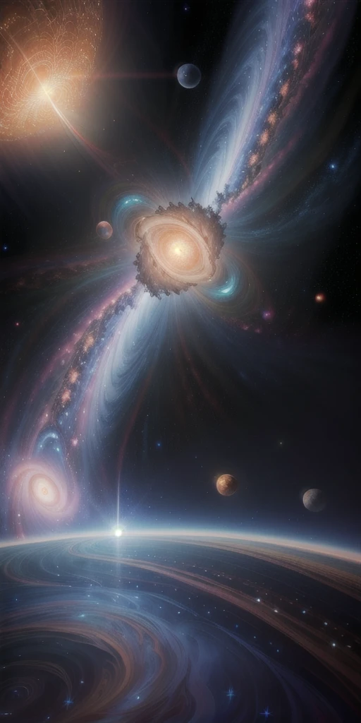 masterpiece, best quality, high quality, extremely detailed CG unity 8k wallpaper, Depth of Field, HDR,,Photorealistic,extremely detailed, Intricate, High Detail, universe, space, galaxy, stars, planets, astronomy, cosmos, celestial, nebula, black hole, solar system, cosmic rays, supernova, deep space, astronomical objects