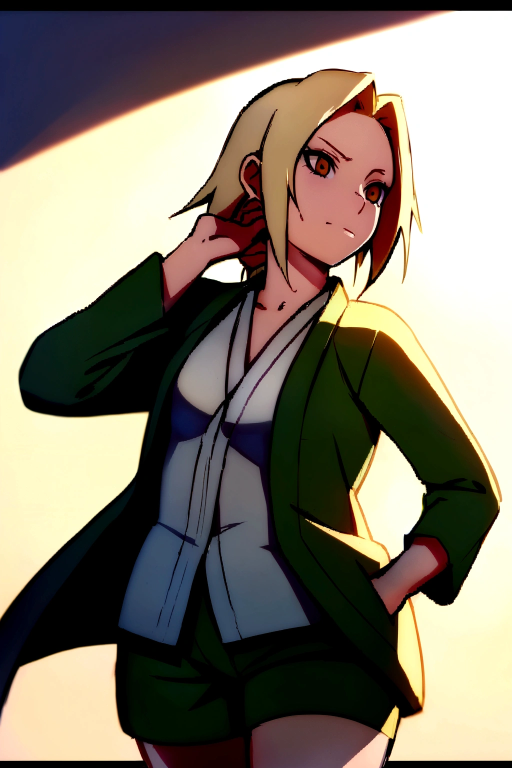 Tsunade kissing Naruto on the mouth