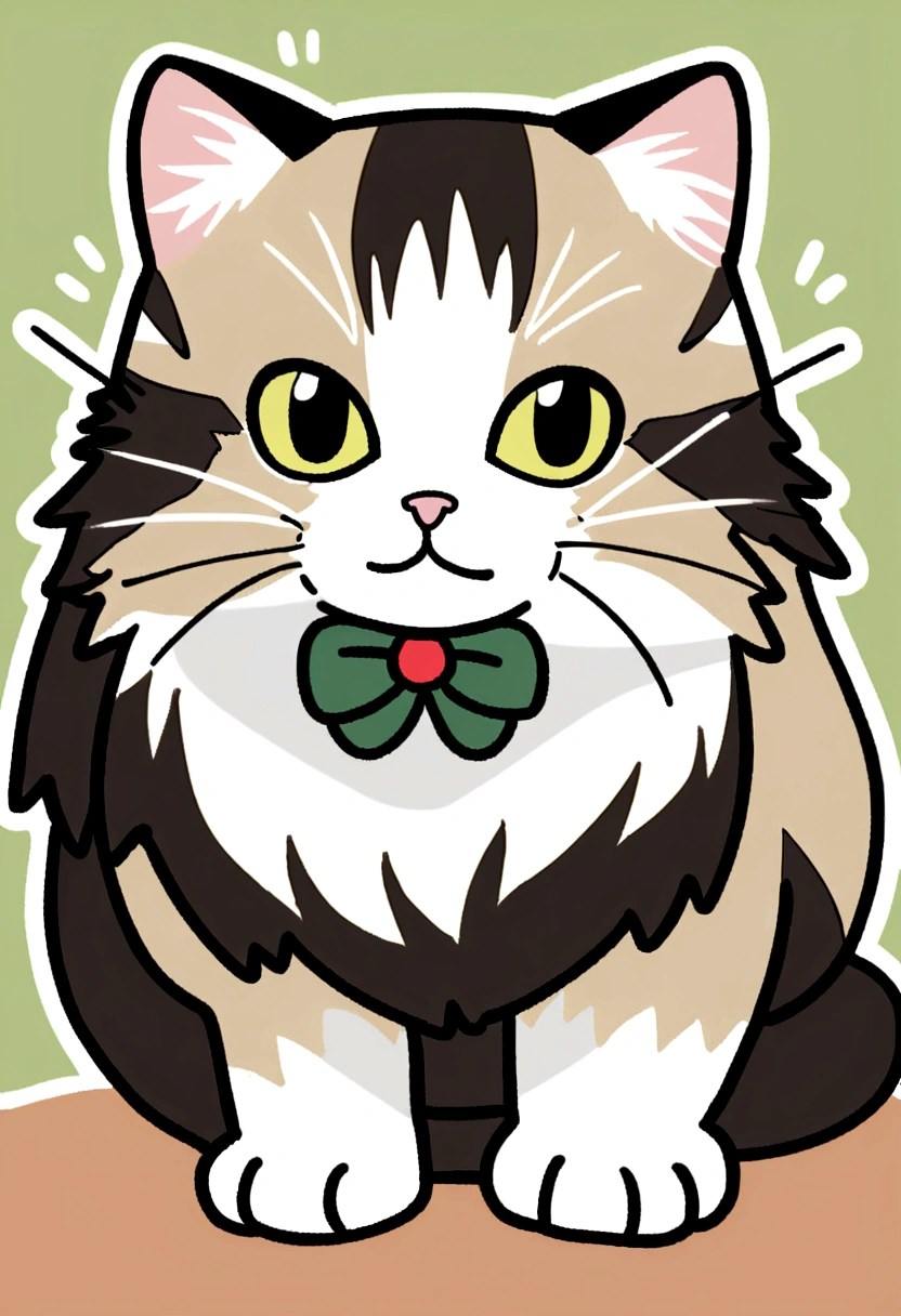 cute cat、Norwegian Forest Cat、Handwritten style