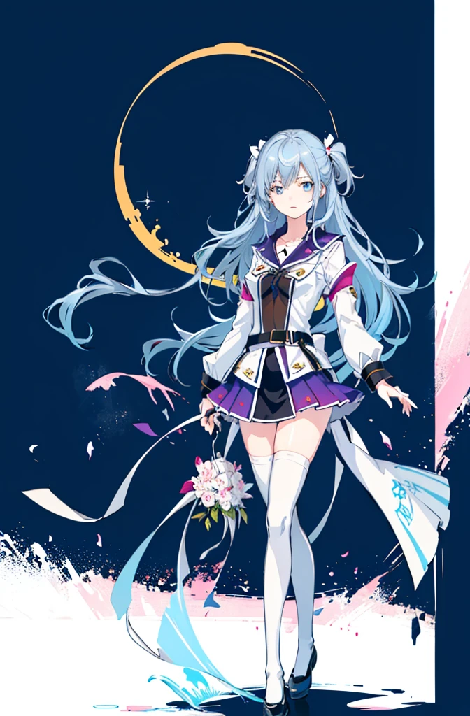 1girl, solo, outdoors, long hair, holy place, Original,(Illustration:1.1),(Best Quality),(masutepiece:1.1),(the Extremely Detailed CG Unity 8K Wallpapers:1.1), (Colorful:0.9),(mid-shot:0.95),(extremely detailed beautiful face),(Solo:1.2), (girl),(((Lori))), (Detailed beautiful eyes:1.15), (Beautiful face:1.15), (Glowing blue eyes:1.25////),(((sky blue Long Hair))),(two side up),(+perfect hand+:1.21),(Draw illustration of Japan priestess costume),(slender),(White pleated skirt),(Gothic),((black thighhighs)),(frilld),(Beautiful Slender Lolita Girl),hallowween,standing, girl,10 years old, girl,foggy place,vampire,sky blue hair,((full body,whole body)),((black thighhighs)),((black thighhighs)),