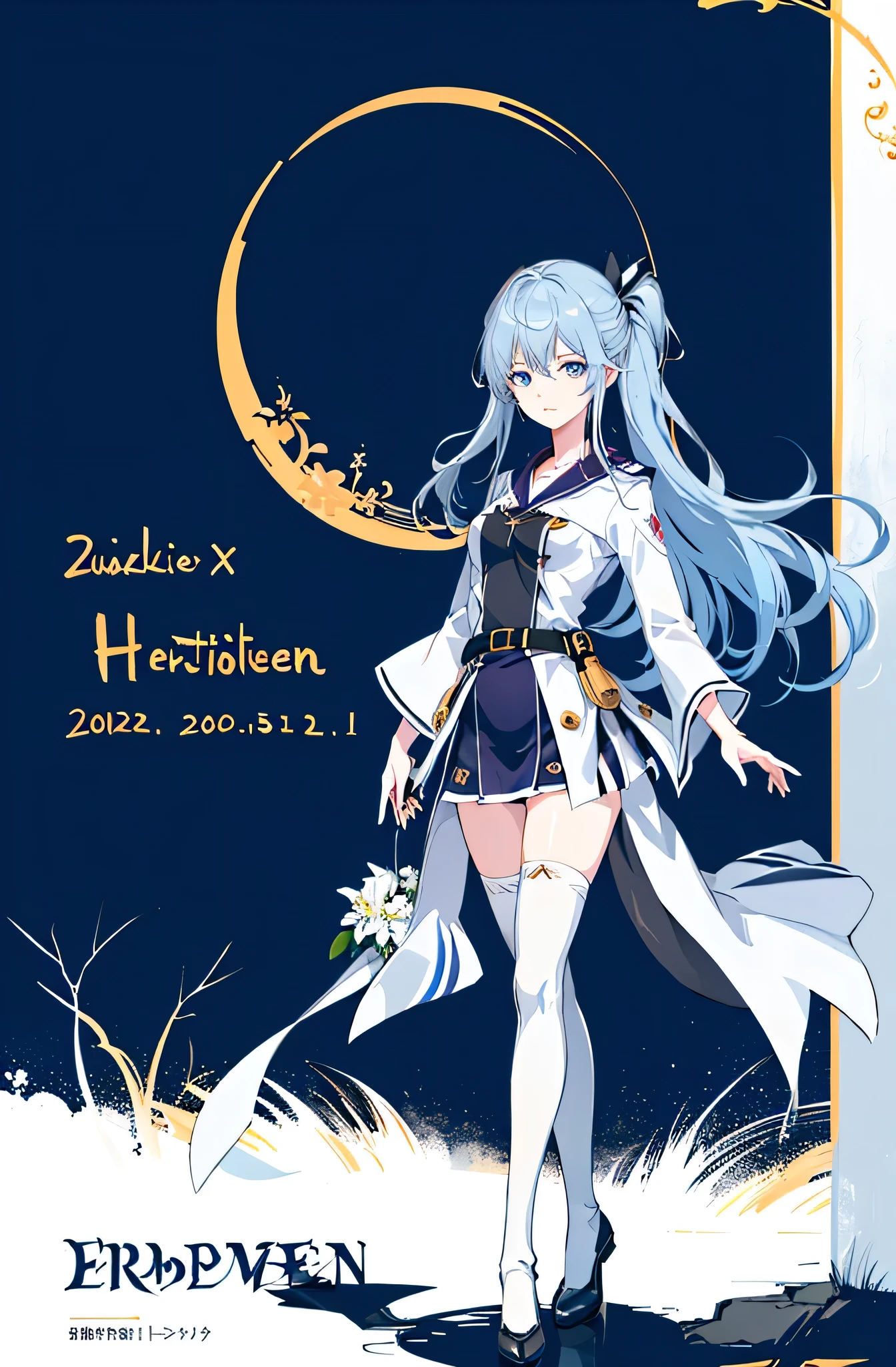 1girl, solo, outdoors, long hair, holy place, Original,(Illustration:1.1),(Best Quality),(masutepiece:1.1),(the Extremely Detailed CG Unity 8K Wallpapers:1.1), (Colorful:0.9),(mid-shot:0.95),(extremely detailed beautiful face),(Solo:1.2), (girl),(((Lori))), (Detailed beautiful eyes:1.15), (Beautiful face:1.15), (Glowing blue eyes:1.25////),(((sky blue Long Hair))),(two side up),(+perfect hand+:1.21),(Draw illustration of Japan priestess costume),(slender),(White pleated skirt),(Gothic),((black thighhighs)),(frilld),(Beautiful Slender Lolita Girl),hallowween,standing, girl,, girl,foggy place,vampire,sky blue hair,((full body,whole body)),((black thighhighs)),((black thighhighs)),