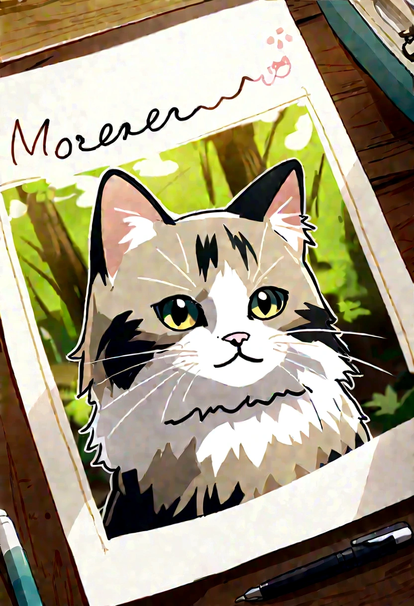 Highest quality、masterpiece、Detailed CG、cute cat、Norwegian Forest Cat、Handwritten style、icon