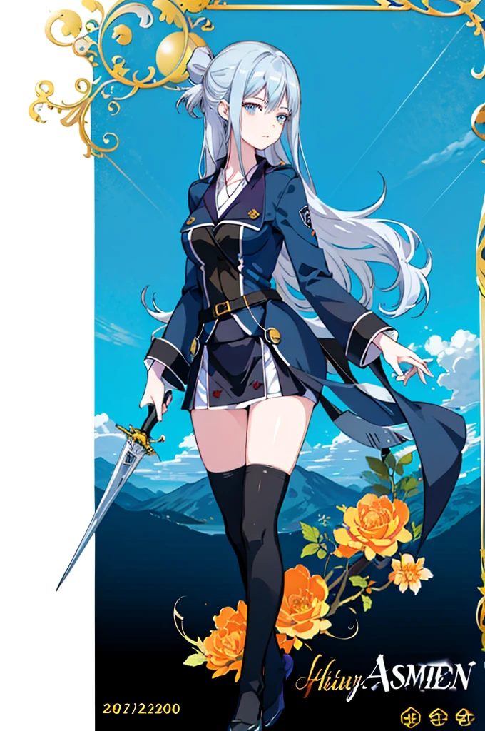 1girl, solo, outdoors, long hair, holy place, Original,(Illustration:1.1),(Best Quality),(masutepiece:1.1),(the Extremely Detailed CG Unity 8K Wallpapers:1.1), (Colorful:0.9),(mid-shot:0.95),(extremely detailed beautiful face),(Solo:1.2), (girl),(((Lori))), (Detailed beautiful eyes:1.15), (Beautiful face:1.15), (Glowing blue eyes:1.25////),(((sky blue Long Hair))),(two side up),(+perfect hand+:1.21),(Draw illustration of Japan priestess costume),(slender),(White pleated skirt),(Gothic),((black thighhighs)),(frilld),(Beautiful Slender Lolita Girl),hallowween,standing, girl,, girl,foggy place,vampire,sky blue hair,(((full body,whole body))),((black thighhighs)),white clothes,((black thighhighs)),((black thighhighs)),white Japan priestess costume,