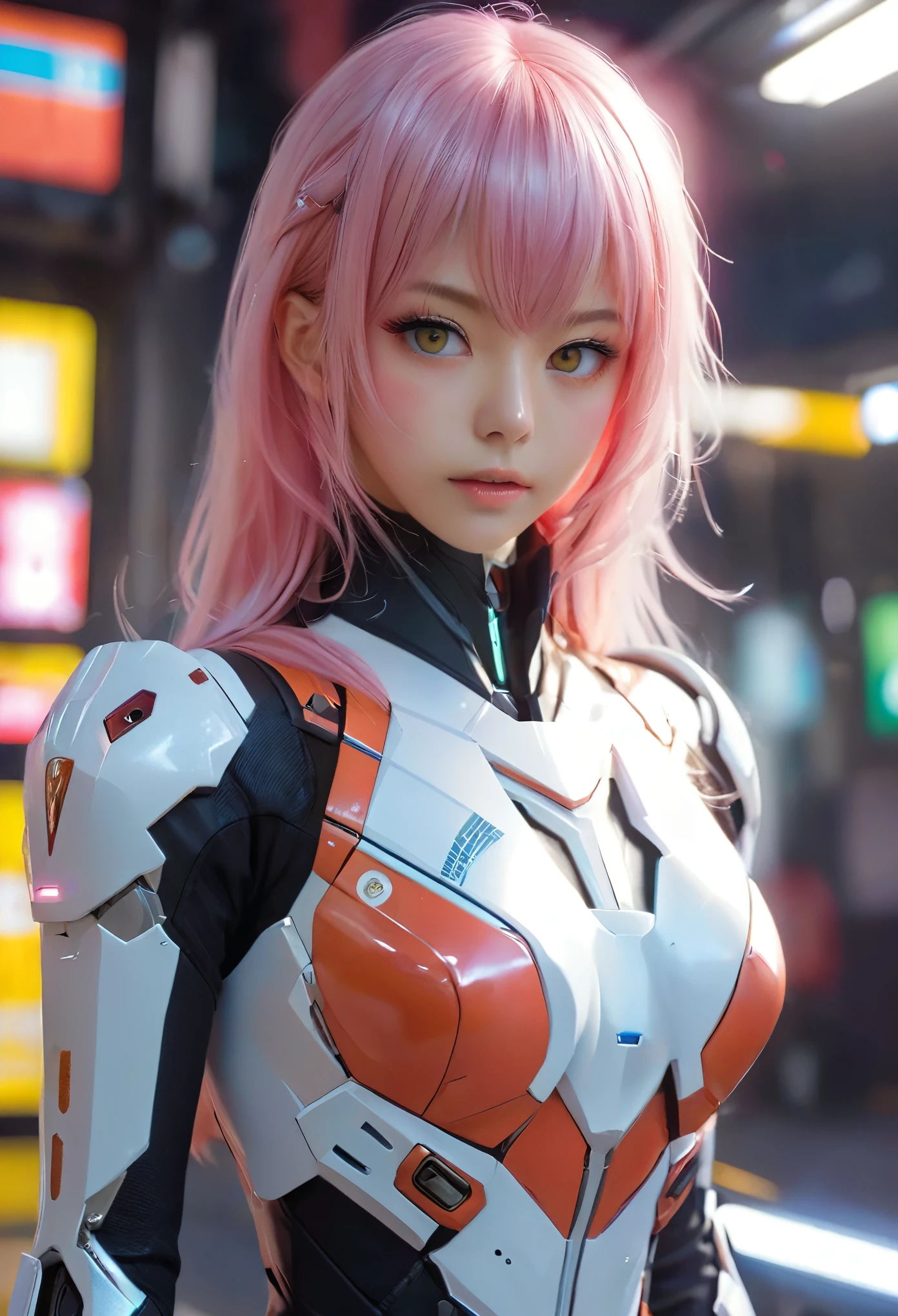 Highly detailed background, masterpiece, Highest quality, One girl, alone, ((masterpiece, Highest quality)),Best aesthetics, Zero Two (Darling in the Franxx), Darling in the Franxx, bangs, bite, blush, Covered navel, eye shadow, Green Eyes, Hair on the back of the head, Hands on hips, horn, smile, Long Hair, View your viewers, compensate, Medium chest, Pilot Suit, Red suit, Pink Hair, red eye shadow, sf, Fits perfectly to the skin,