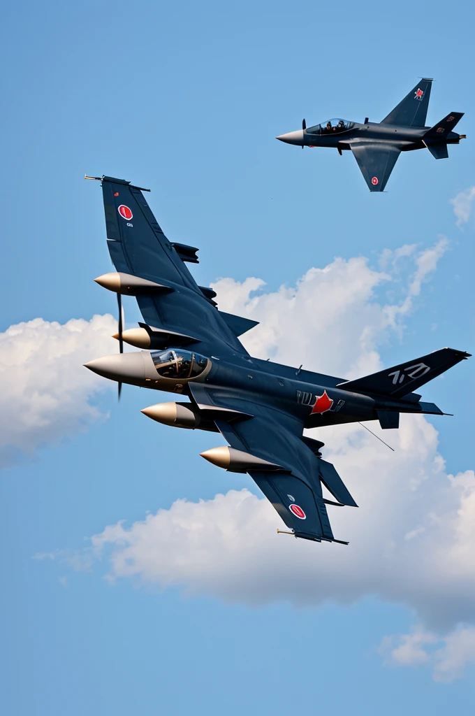 A fighter plane flying through the air in 2D