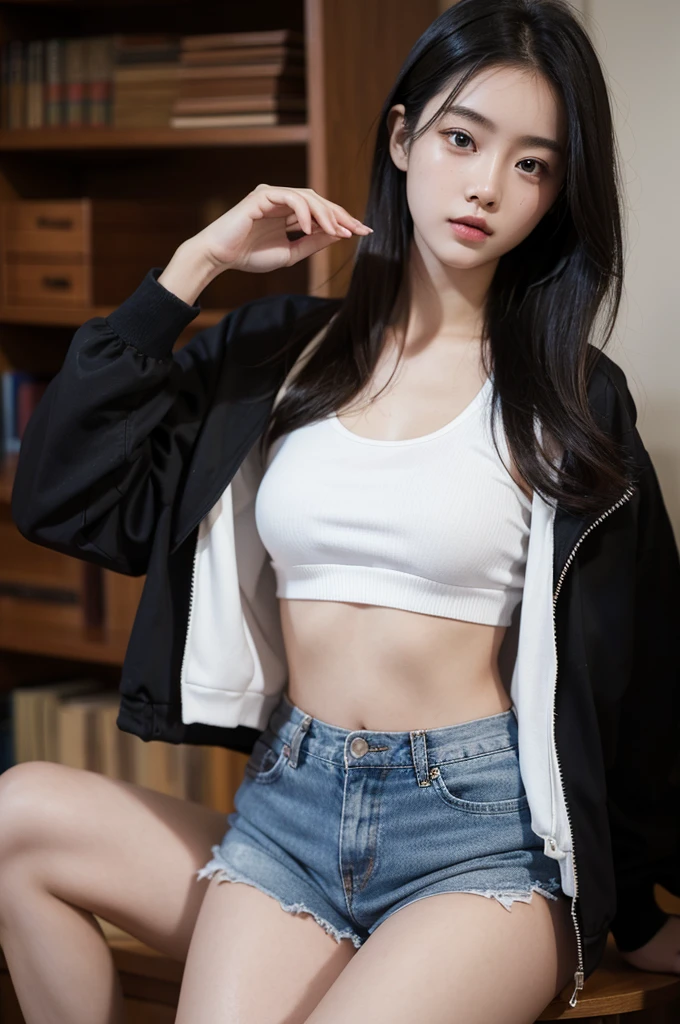 Cute woman spreads her legs