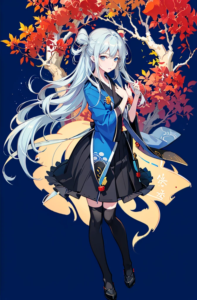 1girl, solo, outdoors, long hair, holy place, Original,(Illustration:1.1),(Best Quality),(masutepiece:1.1),(the Extremely Detailed CG Unity 8K Wallpapers:1.1), (Colorful:0.9),(mid-shot:0.95),(extremely detailed beautiful face),(Solo:1.2), (girl),(((Lori))), (Detailed beautiful eyes:1.15), (Beautiful face:1.15), (Glowing blue eyes:1.25////),(((sky blue Long Hair))),(two side up),(+perfect hand+:1.21),(Draw illustration of Japan priestess costume),(slender),(White pleated skirt),(Gothic),((black thighhighs)),(frilld),(Beautiful Slender Lolita Girl),hallowween,standing, girl,10 years old, girl,foggy place,vampire,sky blue hair,(((full body,whole body))),(((white japanese priestess costume))),