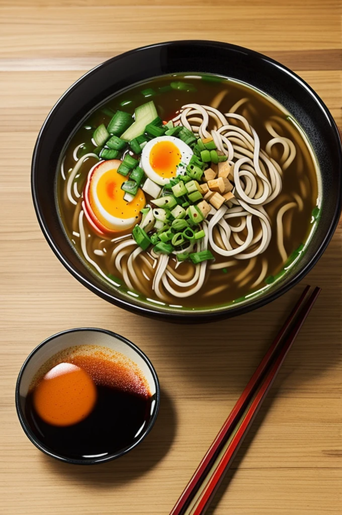 Japanese soy sauce ramen,Crayon Drawing