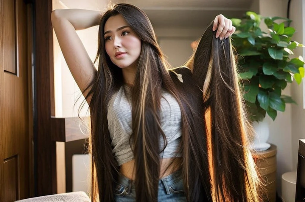 (masterpiece, best quality:1.2), photorealistic, realistic, 1girl, very long hair