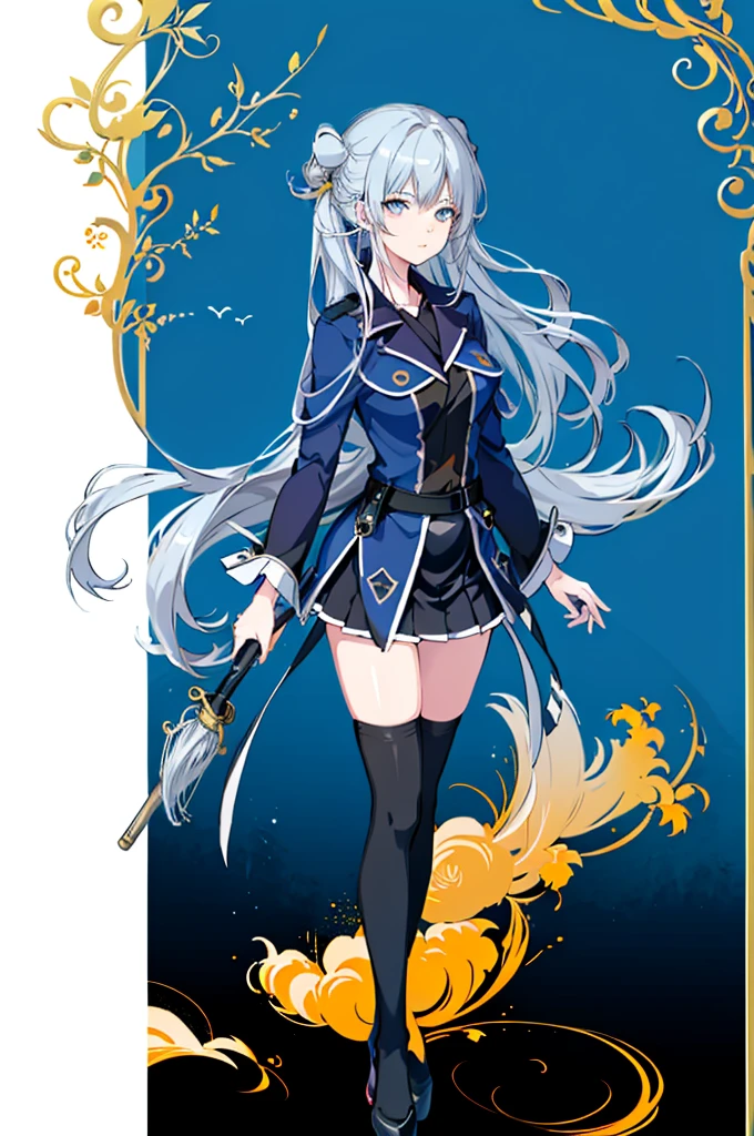 1girl, solo, outdoors, long hair, holy place, Original,(Illustration:1.1),(Best Quality),(masutepiece:1.1),(the Extremely Detailed CG Unity 8K Wallpapers:1.1), (Colorful:0.9),(mid-shot:0.95),(extremely detailed beautiful face),(Solo:1.2), (girl),(((Lori))), (Detailed beautiful eyes:1.15), (Beautiful face:1.15), (Glowing blue eyes:1.25////),(((sky blue Long Hair))),(two side up),(+perfect hand+:1.21),(Draw illustration of Japan priestess costume),(slender),(White pleated skirt),(Gothic),((black thighhighs)),(frilld),(Beautiful Slender Lolita Girl),hallowween,standing, girl,, girl,foggy place,vampire,sky blue hair,(((full body,whole body))),((black thighhighs)),white clothes,((black thighhighs)),((black thighhighs)),white Japan priestess costume,