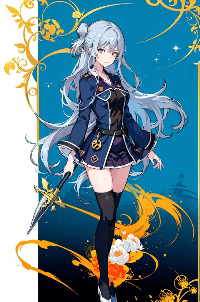 1girl, solo, outdoors, long hair, holy place, Original,(Illustration:1.1),(Best Quality),(masutepiece:1.1),(the Extremely Detailed CG Unity 8K Wallpapers:1.1), (Colorful:0.9),(mid-shot:0.95),(extremely detailed beautiful face),(Solo:1.2), (girl),(((Lori))), (Detailed beautiful eyes:1.15), (Beautiful face:1.15), (Glowing blue eyes:1.25////),(((sky blue Long Hair))),(two side up),(+perfect hand+:1.21),(Draw illustration of Japan priestess costume),(slender),(White pleated skirt),(Gothic),((black thighhighs)),(frilld),(Beautiful Slender Lolita Girl),hallowween,standing, girl,, girl,foggy place,vampire,sky blue hair,(((full body,whole body))),((black thighhighs)),white clothes,((black thighhighs)),((black thighhighs)),white Japan priestess costume,