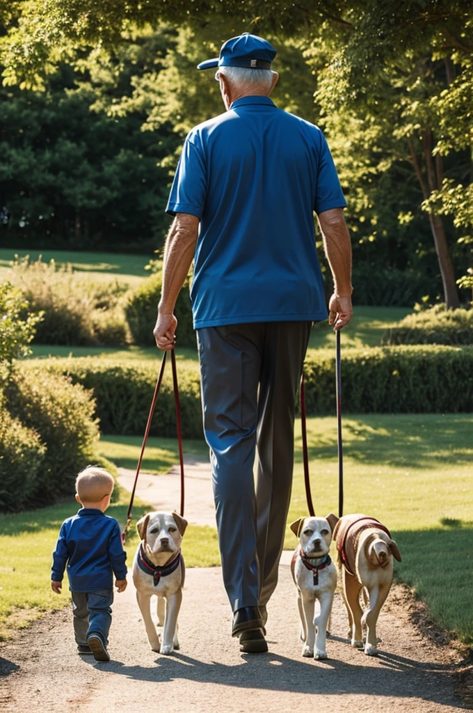 Tommy and the old man becoming friends, walking together with Buddy by their side.