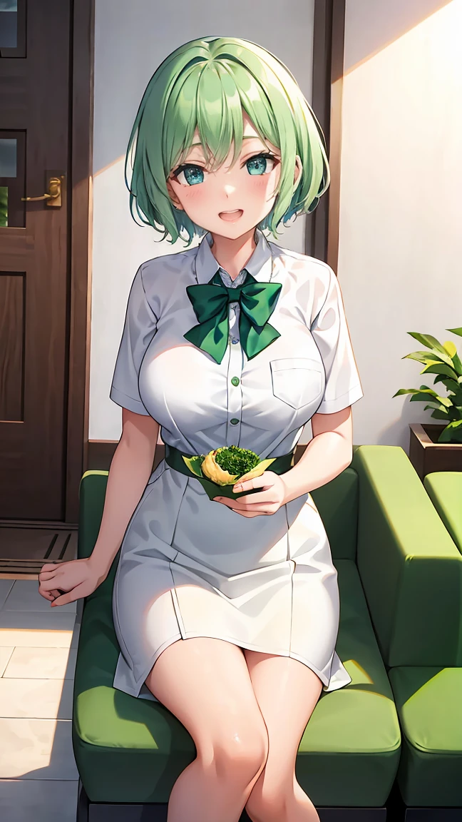 beautiful girl,green hair,bob cut style with bangs,smile,naked,big breasts,cleavage,big ass,sexy,(nurse cap),(white baggy high loose socks:1.3),((spread your legs)),(Lying in the graveyard),(From above),Graveyard at night,(With a skull),