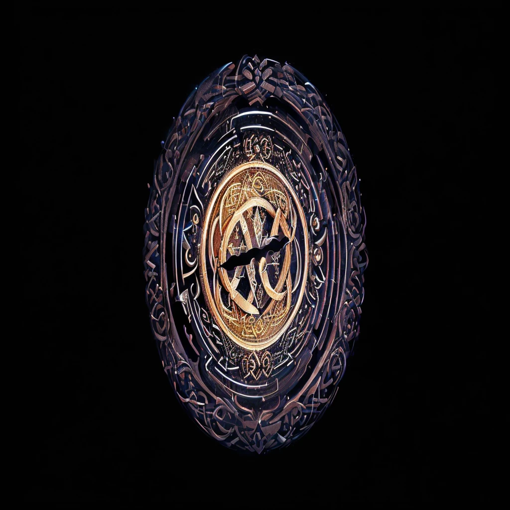 logo. logo of recording label. logo - SFERA.rec  . a close up of a circular design with a black background, celtic art style, celtic art, celtic knot, celtic symbols, celtic knots, 3 d celtic knot, crystaline celtic, celtic fantasy art, celtic designs, celtic golden symbols, dark but detailed digital art, celtic culture, celtic norse frankish, detailed digital artwork, intricate arcane wiccan designs