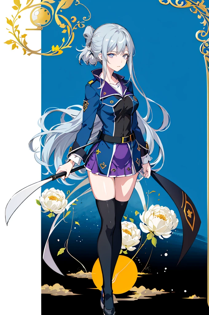 1girl, solo, outdoors, long hair, holy place, Original,(Illustration:1.1),(Best Quality),(masutepiece:1.1),(the Extremely Detailed CG Unity 8K Wallpapers:1.1), (Colorful:0.9),(mid-shot:0.95),(extremely detailed beautiful face),(Solo:1.2), (girl),(((Lori))), (Detailed beautiful eyes:1.15), (Beautiful face:1.15), (Glowing blue eyes:1.25////),(((sky blue Long Hair))),(two side up),(+perfect hand+:1.21),(Draw illustration of Japan priestess costume),(slender),(White pleated skirt),(Gothic),((black thighhighs)),(frilld),(Beautiful Slender Lolita Girl),hallowween,standing, girl,10 years old, girl,foggy place,vampire,sky blue hair,(((full body,whole body))),((black thighhighs)),white clothes,((black thighhighs)),((black thighhighs)),white Japan priestess costume,