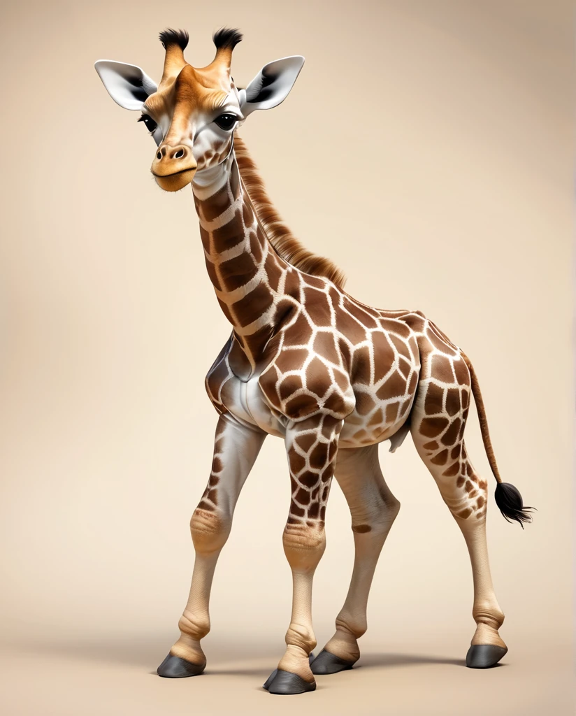 Giraffe Baby Warrior 2 high detail Full Body Shot Looking this way