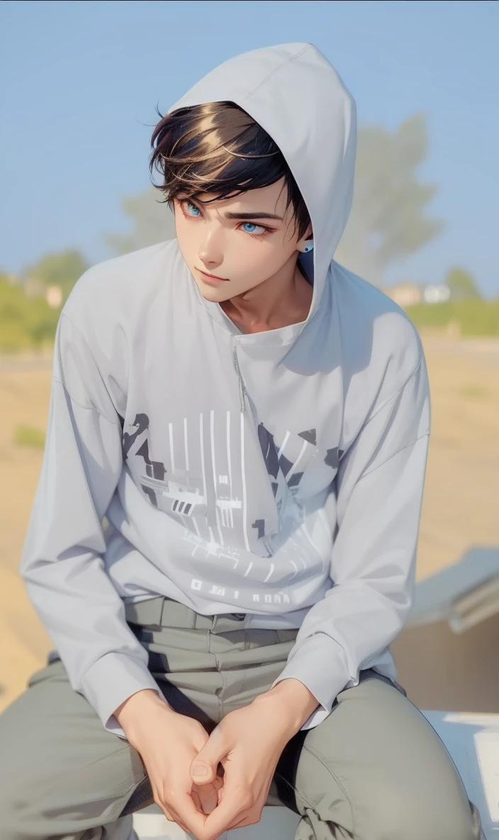 1boy, (extremely beautiful), solo, male focus, cyberpunk, neon lights, vibrant colors, headphones, Cyberpunk, neon, masterpiece, best quality, ultra-detailed, cyberpunk background, detail, in the starry night, moon, explosive and clear eyes, glowing eyes, beautiful details in the wind, little smile.