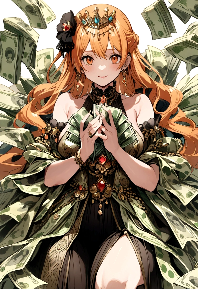 Nami with having a lot of money in her hands
