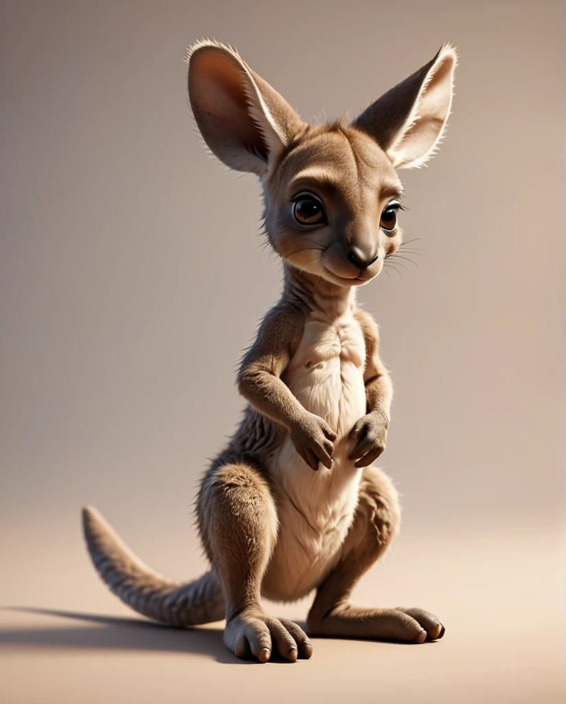 Kangaroo Baby Warrior high detail Full Body Shot Looking this way