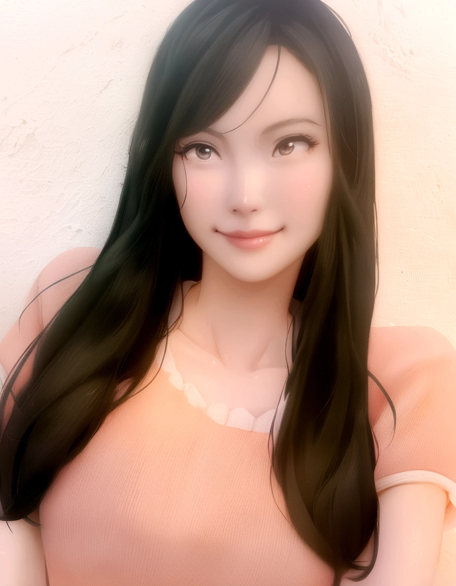 girl, Black Hair, Perfect Face, Smile, Anime Style, Manga style,