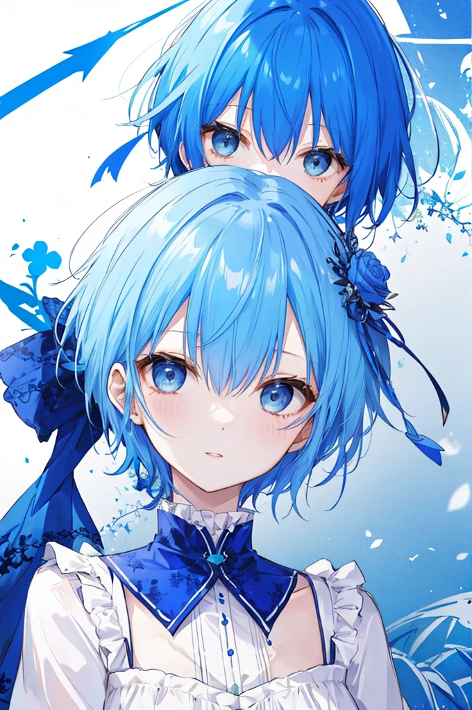 Lady、Blue hair short