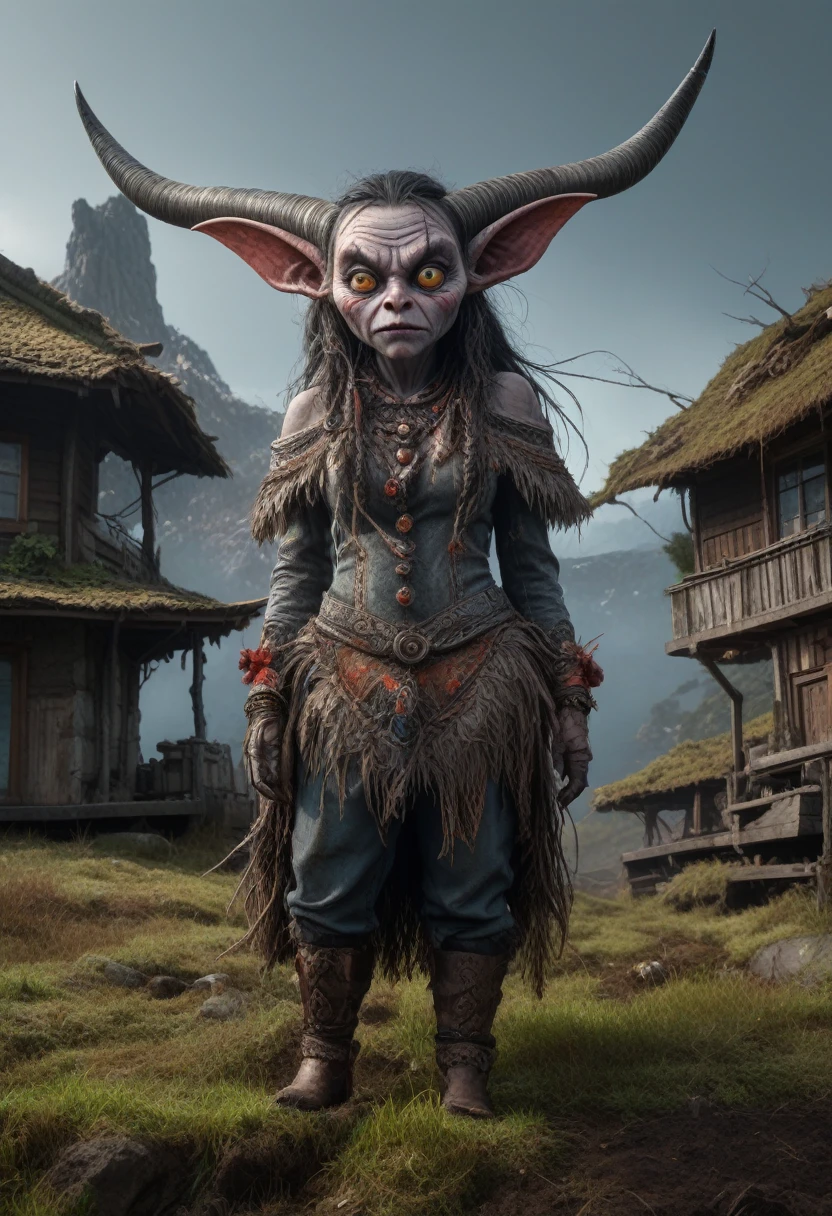 full-body-shot , who can't fly,Cinematic, Technicolor,natural skin textures, hyper realisitc, hyper detailed,Extremely detailed,High contrast,Realistic,Chalsedoon Moana,national dress, back view,full body length,evil ghost,Krampus,pretty face,intricate details,realistic humid skin,extremely intricate details,anatomically correct, eyes extremely detailed, high detailed eyes,High contrast,Ultra HD,Retina,HDR,photo,photorealism,Masterpiece, natural skin textures, hyper realism,hyper detailed,High contrast,(HDR:1.4),Realism,Ultra Detailed,irina yermolova, close full body shot,16K resolution,RAW, Nikon Z9,Paul Zizka,full body length,folk goblin,native irish,pretty face,eyebrow up,full body shot,ominous landscape,niobium gray atmosphere,by art Simon Stalenhag,Nicola Samori,(((Wangechi Mutu))),prime colors,urban,extremely detailed,masterpiece,intricate details,faded,eyes extremely detailed, high detailed eyes,4k resolution,islands levitating above ground, Nikon Z9,scary village,Stone Forest ,Mestichino,Light particles,marble leather ,ink photography 
