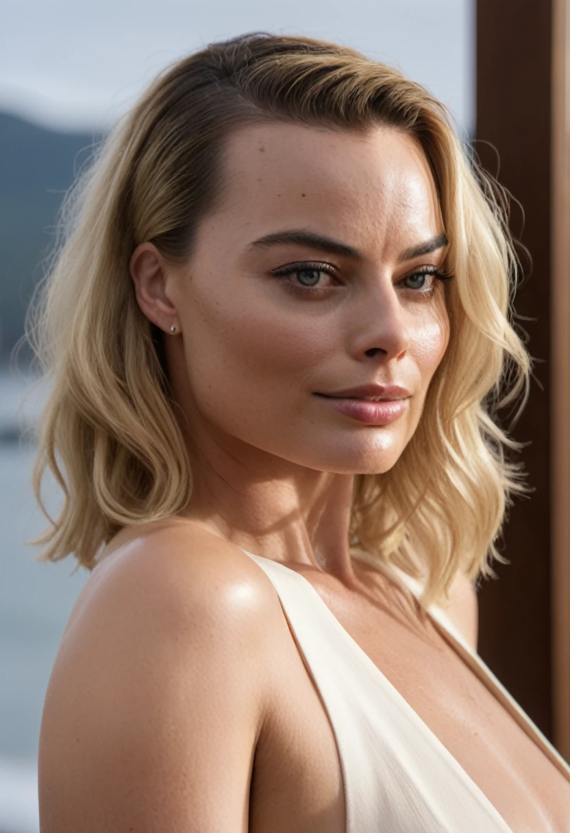  (( high quality random Erotic celebrity  shot ))  , 40yo woman ( Margot Robbie, photorealistic , woman, middle aged woman, realistic babe )   extremely realistic skin, extremely erotic :1.5 slight curly hair:1.4, extremely long  hair , erotic photoshoot , fit muscular figure , exhausted look, rainy,  shiny sweaty skin, seductive expression , vacation side background , public, wet hair, dark atmosphere, bright realistic  lighting , rosy white pale  skin tone , erect nipples , celebrity, female,  woman, hollywood actress, , erotic angle  , fleshy muscular woman  , ( natural lights, depth of field, detailed face  insanely detailed skin texture, hyper detailed features )