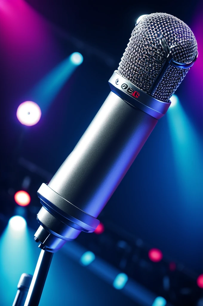 Generates the image of a microphone overlooking the stage as if a singer were looking at the audience