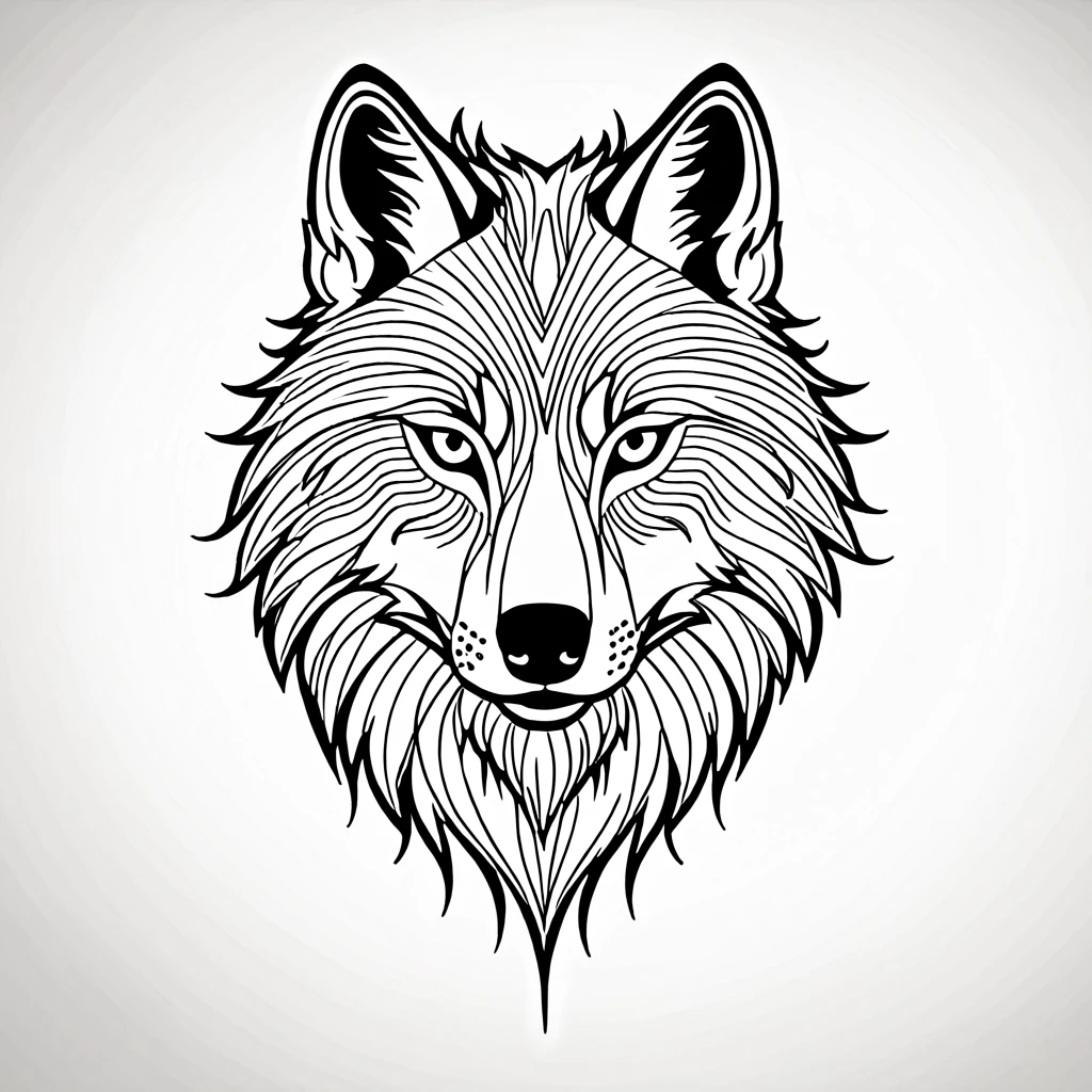a tattoo design, a wolf, minimalistic, black and white drawing, detailed, 8k