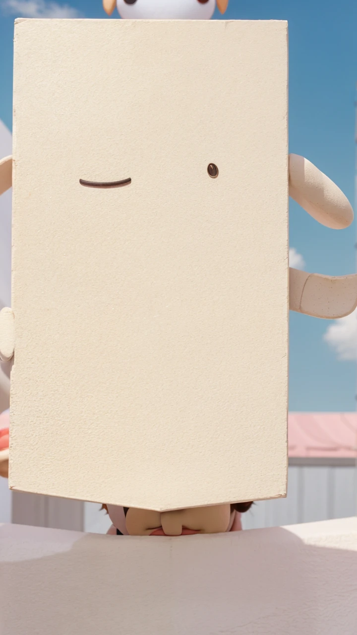 3d adorable and cute characters, a group of cute characters are looking at entertainment, random gender, random expression.