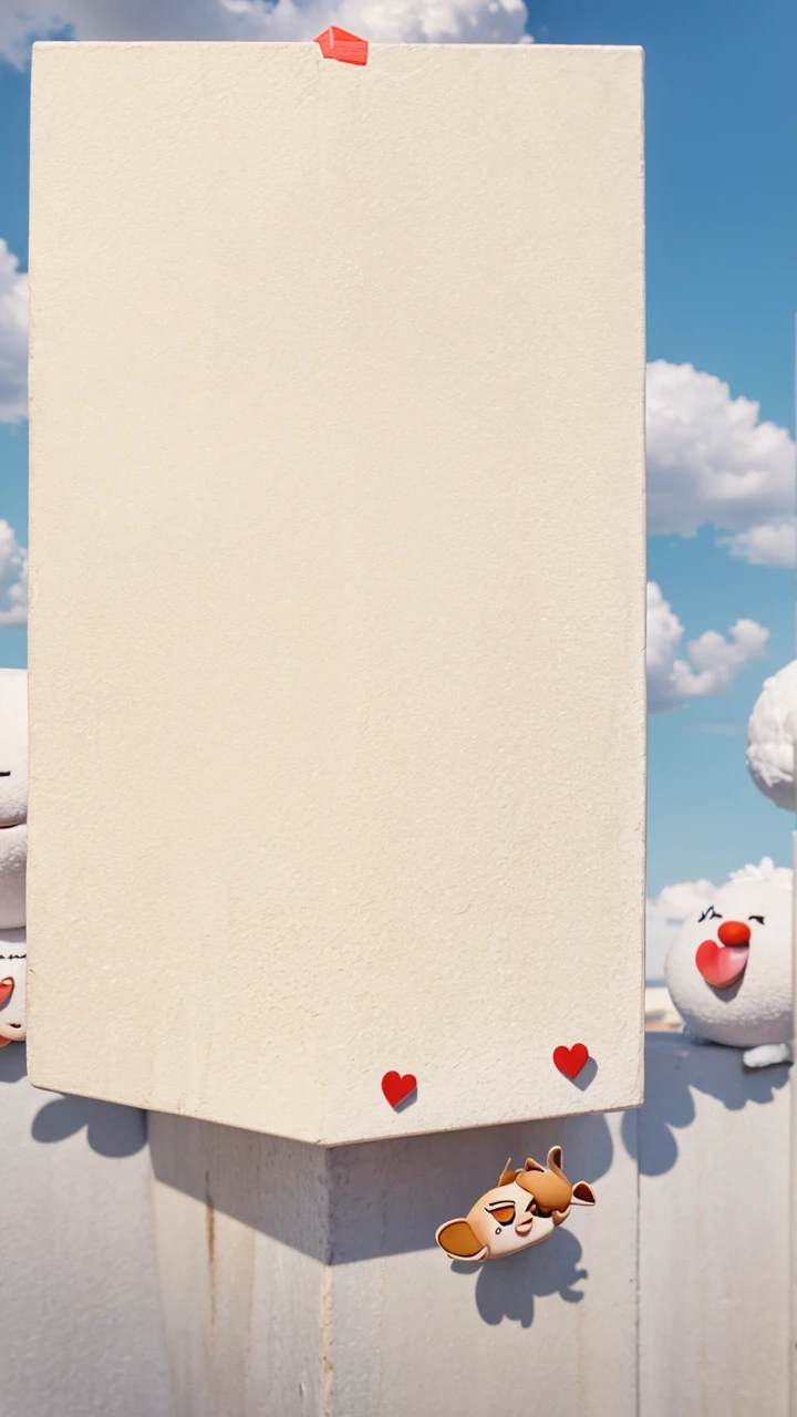 3d adorable and cute characters, a group of cute characters are looking at entertainment, random gender, random expression.