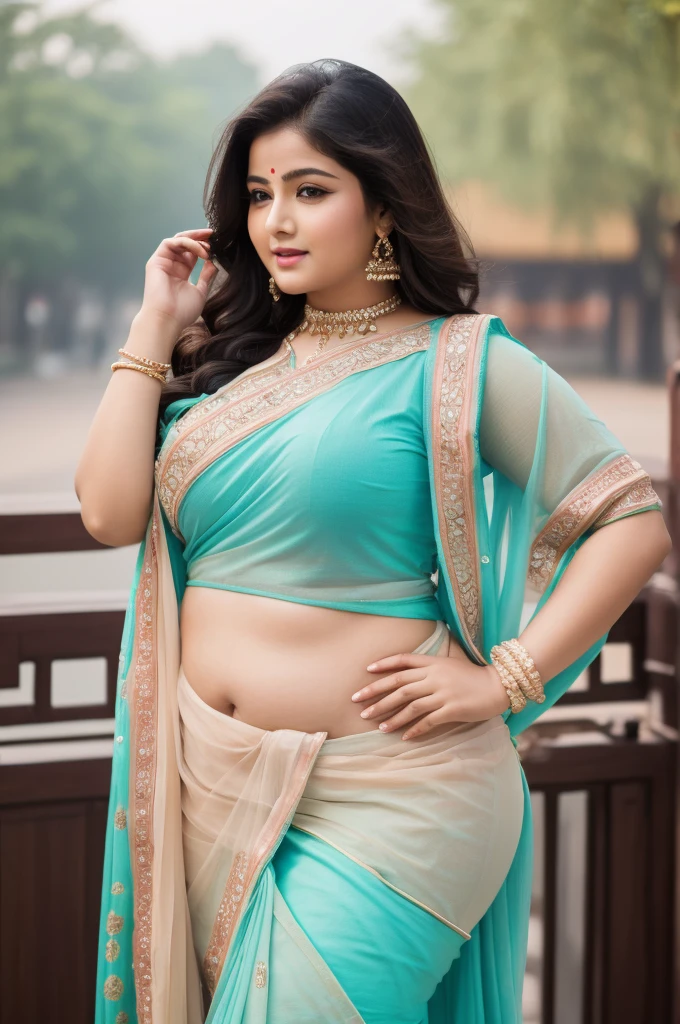 1 Heavenly beautiful and goddess beauty cute and sweet looking face Indian female in front of Baoshao Stone City, China, Heavenly beautiful Overweight, Heavenly beautiful Extremely fat, Heavenly beautiful and attractive Chubby figure , Heavenly beautiful looking and eye catching luxury style tight fitting Indian traditional sarees , reaching out, Heavenly beautiful Arabian woman, 16k, High resolution, masterpiece, highest quality, fine skin, outside view, Realistic Photograph, size 45 and waist size 32, close up face view