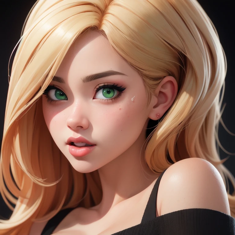 Oral rape of the woman blonde hair green eyes and pink batm and a black top, realistic art style, RossDraws portrait, Artgerm portrait, Anime realistic artstyle, 4K realistic digital art, 4K realistic digital art, 8K Artgerm Bokeh, DeviantArt Artstation CGScosiety, ArtGerm extremely detailed, made with anime painter studio, RossDraw digital painting, (cum on face:1.3), (cum on black top: 1.3)