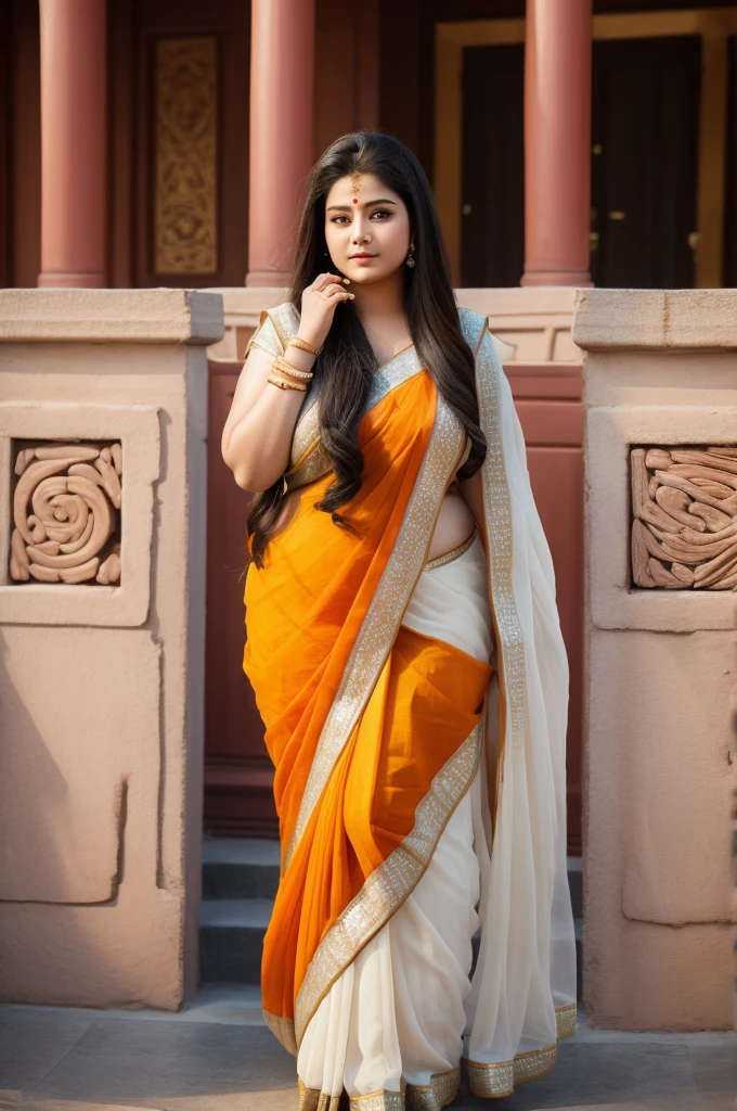 1 Heavenly beautiful and goddess beauty cute and sweet looking face Indian female in front of Baoshao Stone City, China, Heavenly beautiful Overweight, Heavenly beautiful Extremely fat, Heavenly beautiful and attractive Chubby figure , Heavenly beautiful looking and eye catching luxury style tight fitting Indian traditional sarees , reaching out, Heavenly beautiful Arabian woman, 16k, High resolution, masterpiece, highest quality, fine skin, outside view, Realistic Photograph, size 45 and waist size 32, close up face view