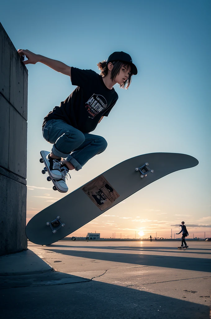 Skater in a surreal world
