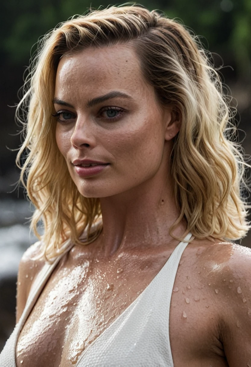  (( high quality random Erotic celebrity  shot ))  , 40yo woman ( Margot Robbie, photorealistic , woman, middle aged woman, realistic babe )   extremely realistic skin, extremely erotic :1.5 slight curly hair:1.4, extremely long  hair , erotic photoshoot , fit muscular figure , exhausted look, rainy,  shiny sweaty skin, seductive expression , vacation side background , public, wet hair, dark atmosphere, bright realistic  lighting , rosy white pale  skin tone , erect nipples , celebrity, female,  woman, hollywood actress, , erotic angle  , fleshy muscular woman  , ( natural lights, depth of field, detailed face  insanely detailed skin texture, hyper detailed features )