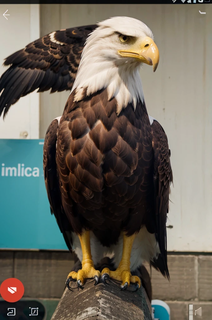 Make a picture of an eagle with a reference theme and color from the Indonesian e-wallet application called Dana